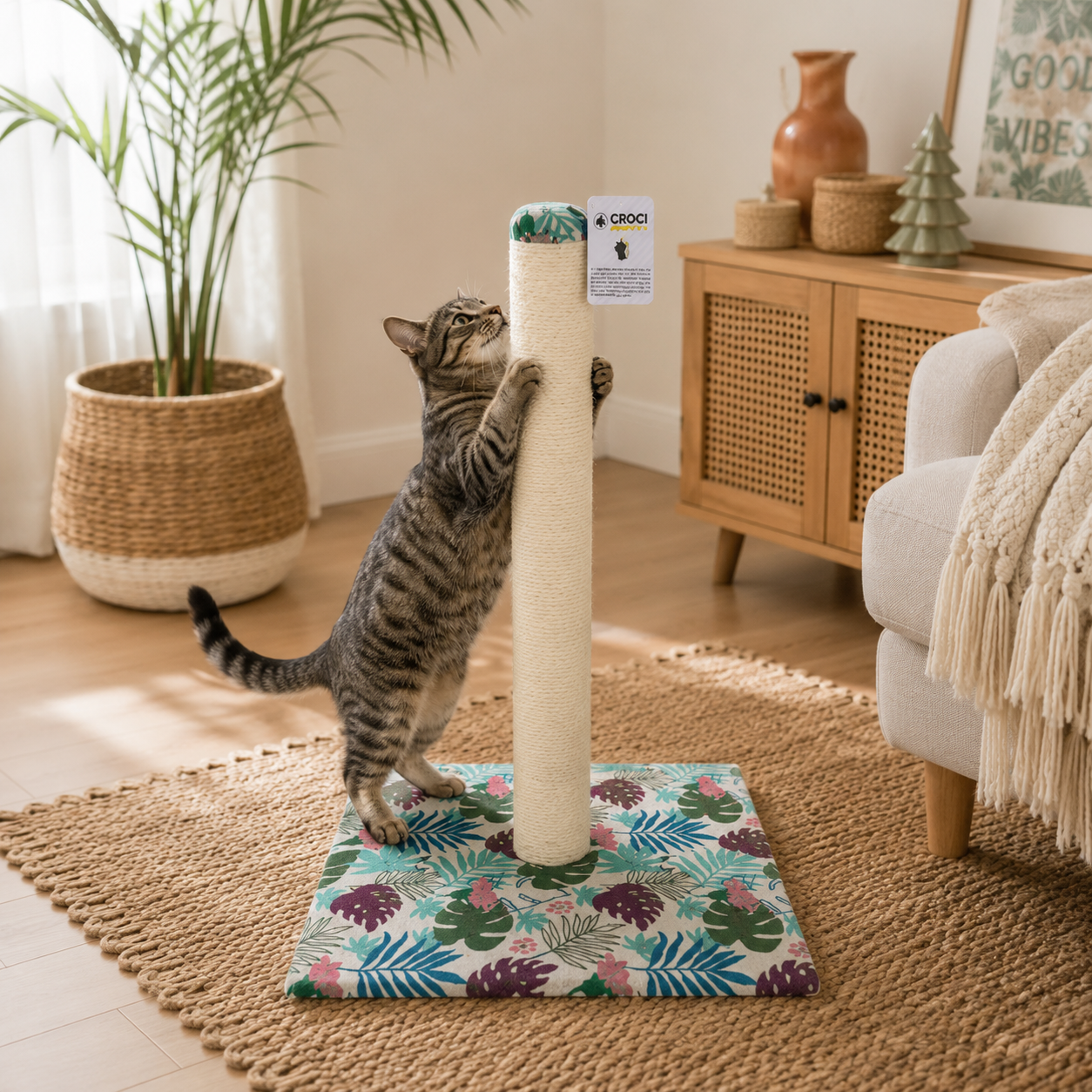 Croci Jungle Style Cat Scratching Post – Tropical Claw Care & Play Station