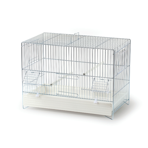 Gabbia Zincata Fondo Bianco 50×27×33 cm – Durable Metal Bird Cage with White Plastic Base