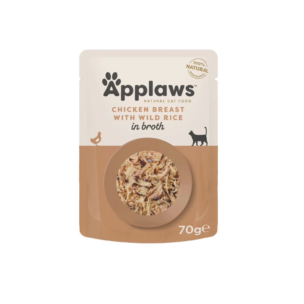 Applaws Chicken Breast in Broth Cat Food Pouch – 70 g (Various Flavours)