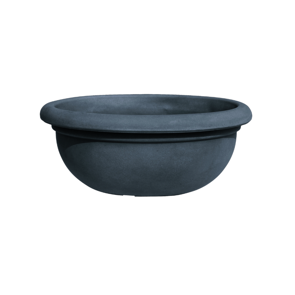 Dark gray bowl on a white background