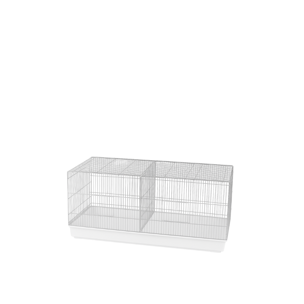 COVA 120 ZINCATA – Large Zinc-Plated Bird Cage with White Base | Spacious 120×50 cm Breeding Cage for Canaries, Finches & Parakeets