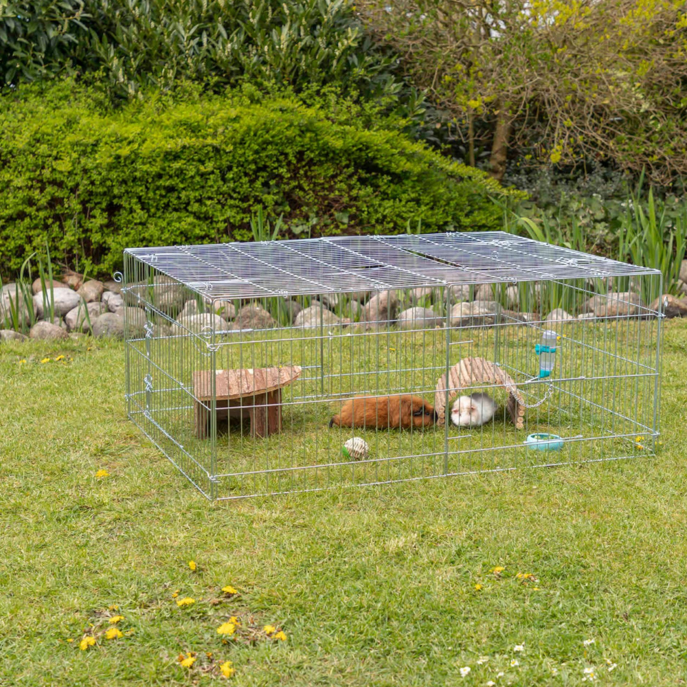 Large Metal Indoor/Outdoor Pet Playpen with Net Cover (116x76x54cm)