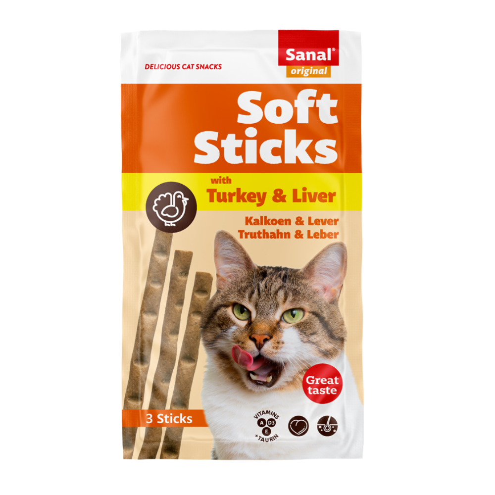 Sanal Cat Softsticks – Turkey & Liver Flavor (3-Pack Bundle)