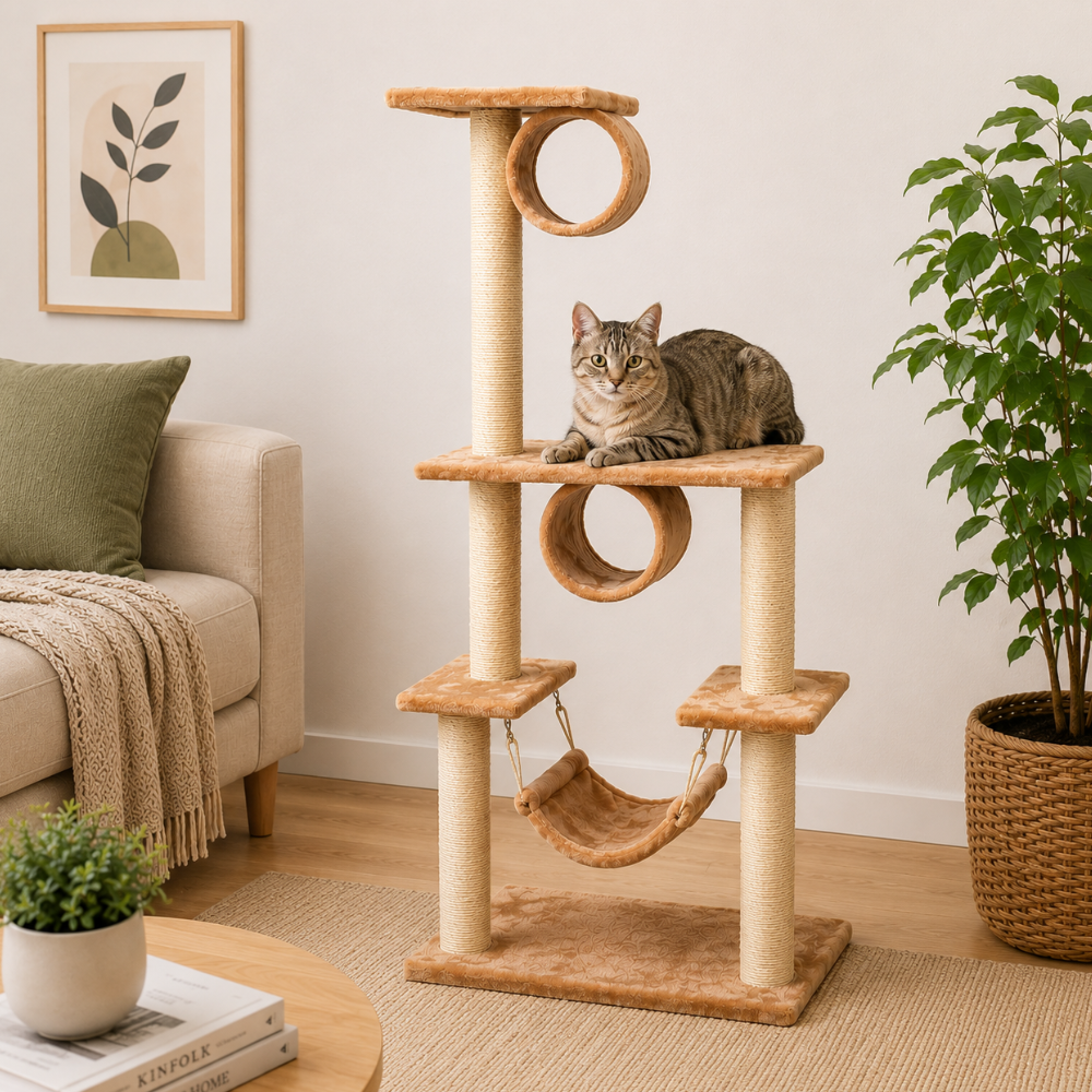 Croci Moscow Cat Scratching Post – 148cm Elevated Play & Claw Activity Center
