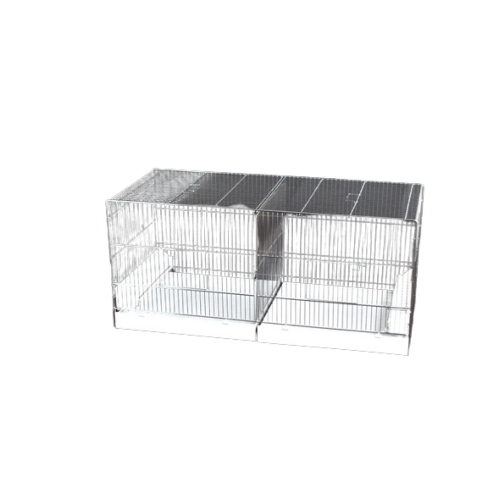 GABBIA 90X40 ZINCATA – Large Zinc-Plated Bird Cage with External Feeders | Spacious Cage for Small Birds and Breeders