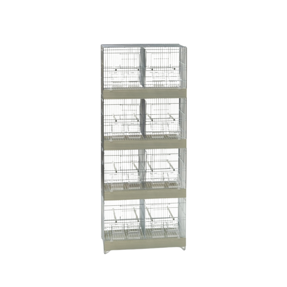 CANTORINA 5 PIANI ZINCATA – 5-Tier White Zinc-Plated Bird Cage Stand with Plastic Base