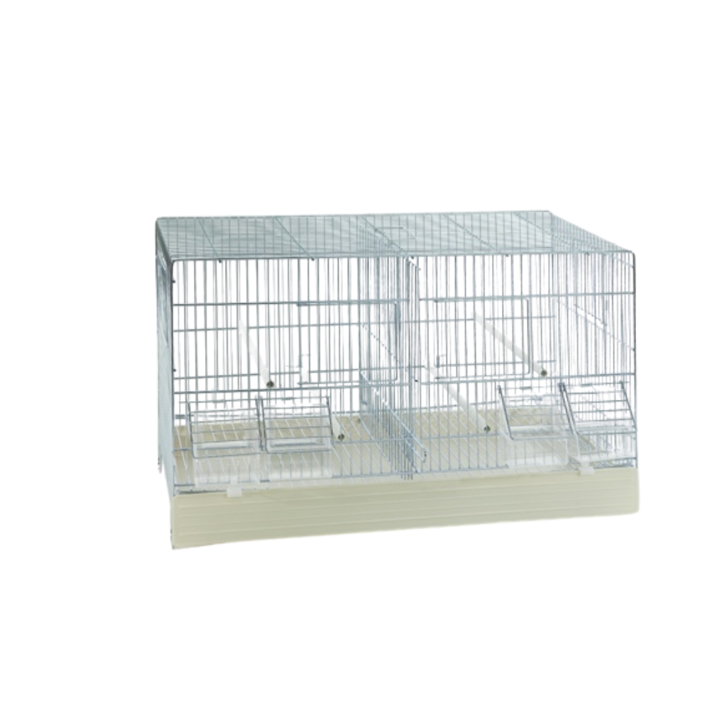 CANTORINA ZINCATA – Zinc-Plated Bird Cage Stand with Plastic Base (No Grid) | Durable & Space-Saving