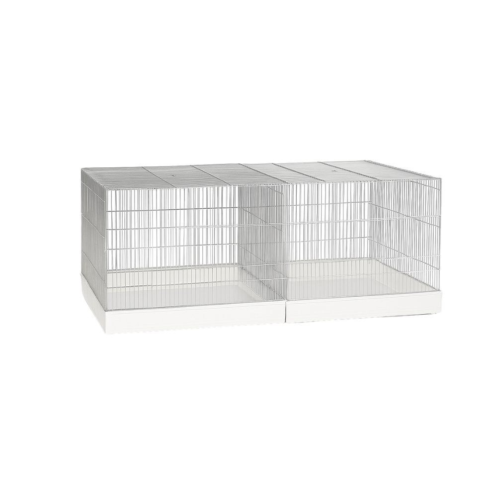 COVA 120 ZINCATA – Large Zinc-Plated Bird Cage with White Base | Spacious 120×50 cm Breeding Cage for Canaries, Finches & Parakeets