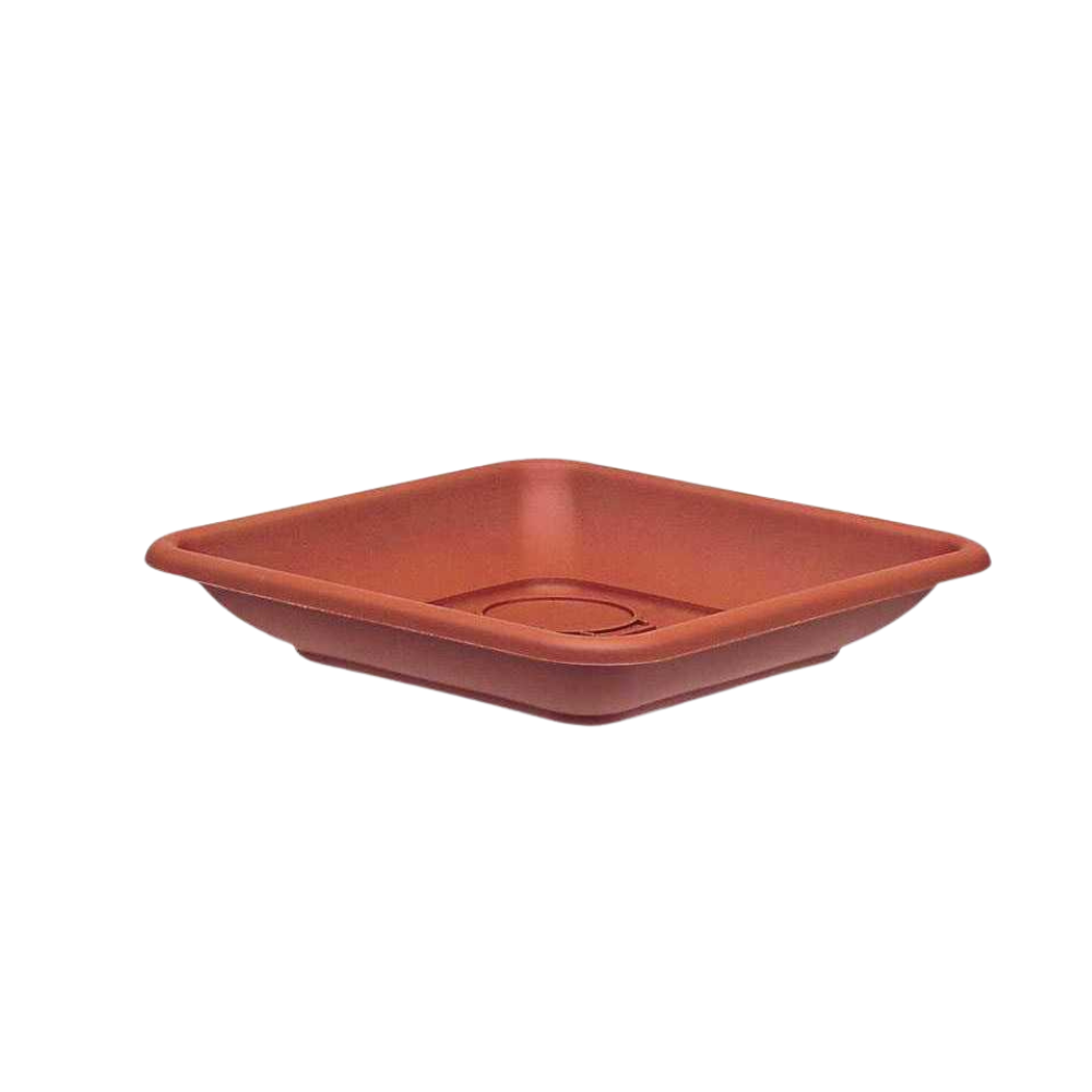 Nazca Square Plant Saucer 26 cm – Terracotta Finish