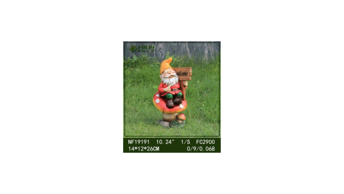 Dwarf on Mushroom 14*12*26cm