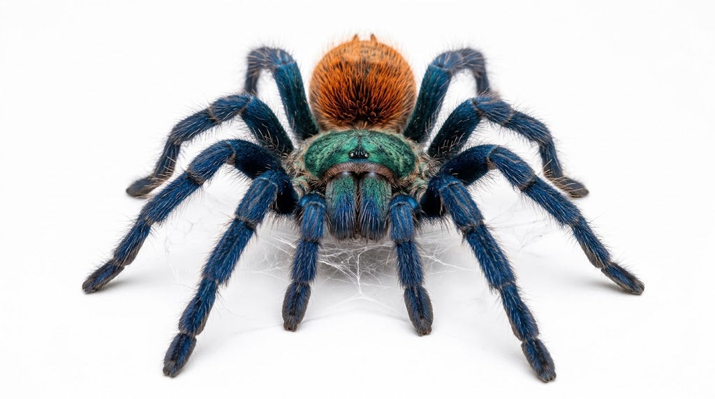Greenbottle Blue Tarantula (Chromatopelma cyaneopubescens)