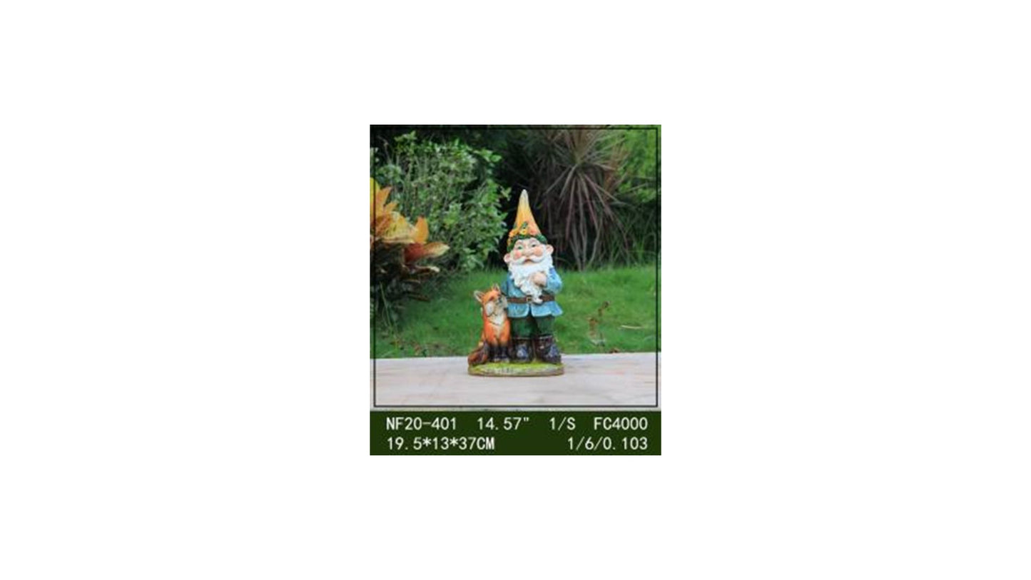 Dwarf with Fox 19.5*13*37cm
