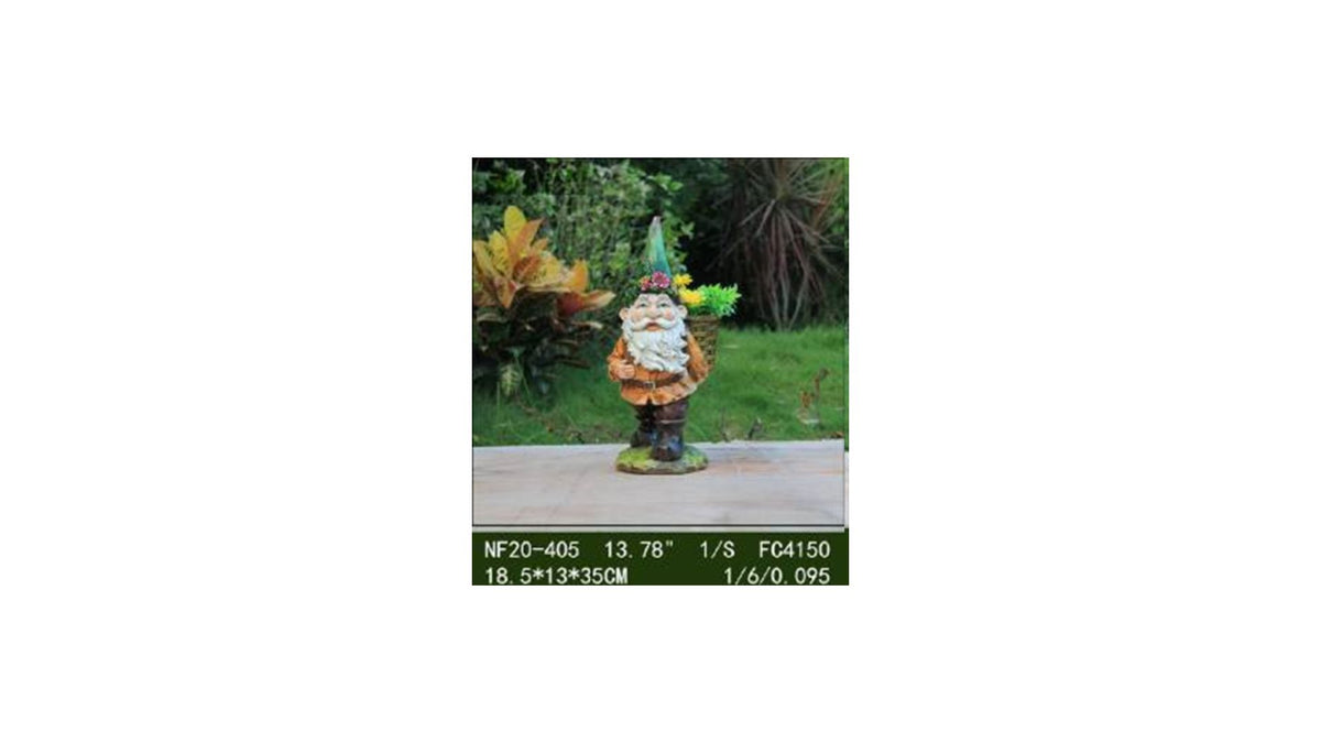 Dwarf with Flower Pot 18.5*13*35cm ( to change photo )