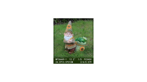 Dwarf with Flower Pot 24.5*13.5*31cm ( To post new photo )