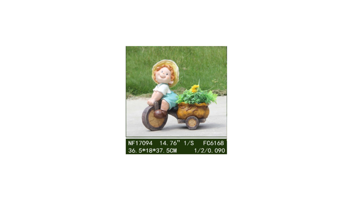 Boy on Bycicle 36.5*18*37.5cm ( to change photo )