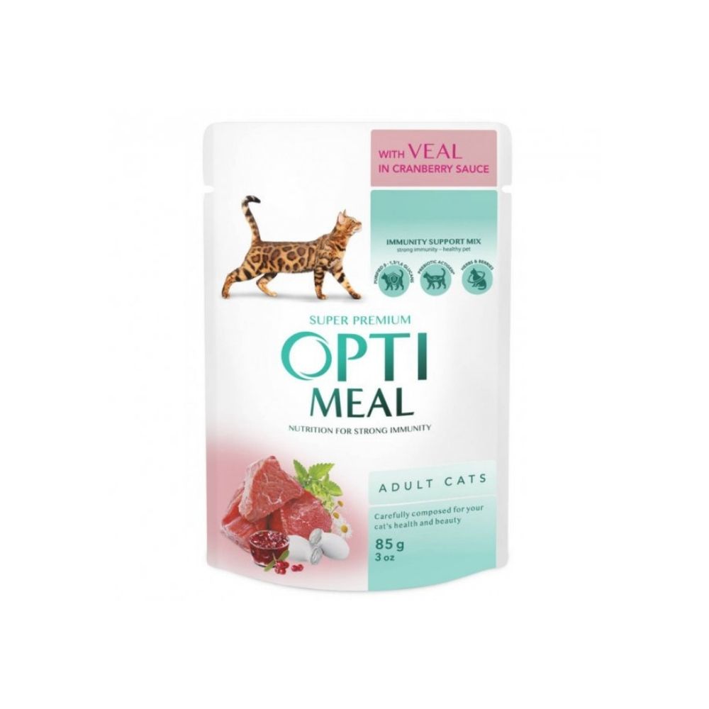 OptiMeal Cat Pouch Veal & Cranberry Sauce