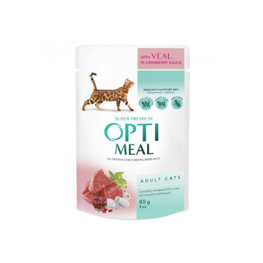 OptiMeal Cat Pouch Veal & Cranberry Sauce