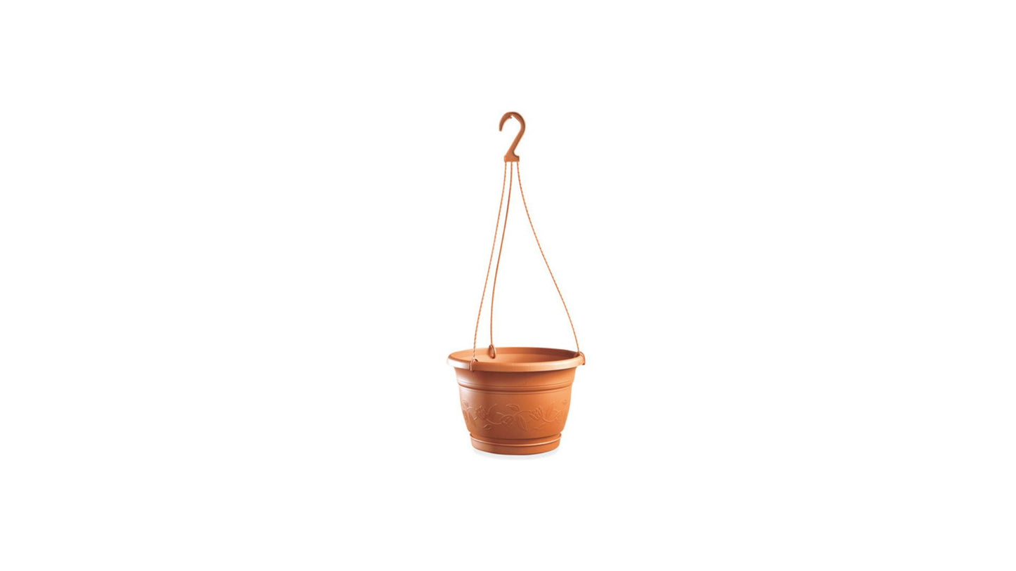 Hanging Basket Athesia W/Hook 30cm Brown