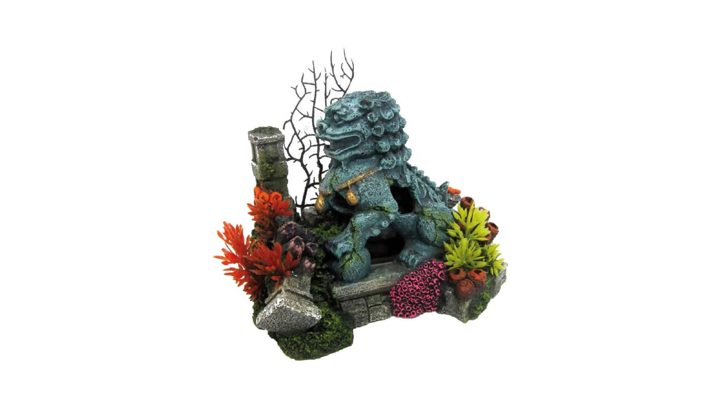 Chinese Lion Guardian with Plants