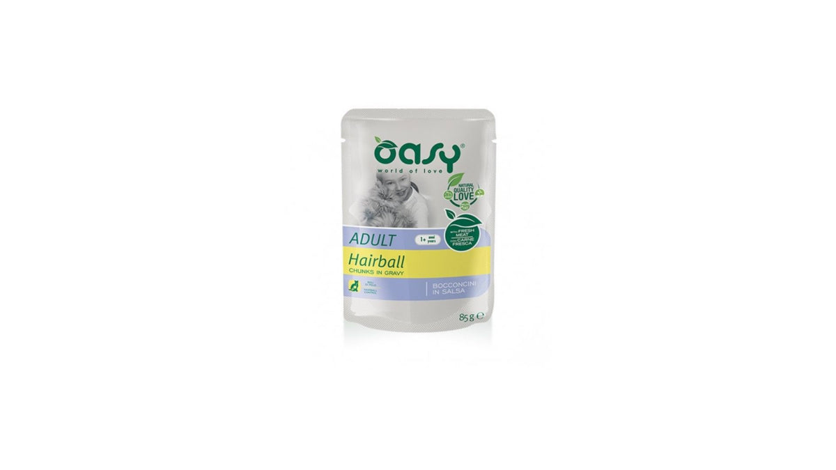 Oasy Cat Pouch Hairball Chunks in Gravy
