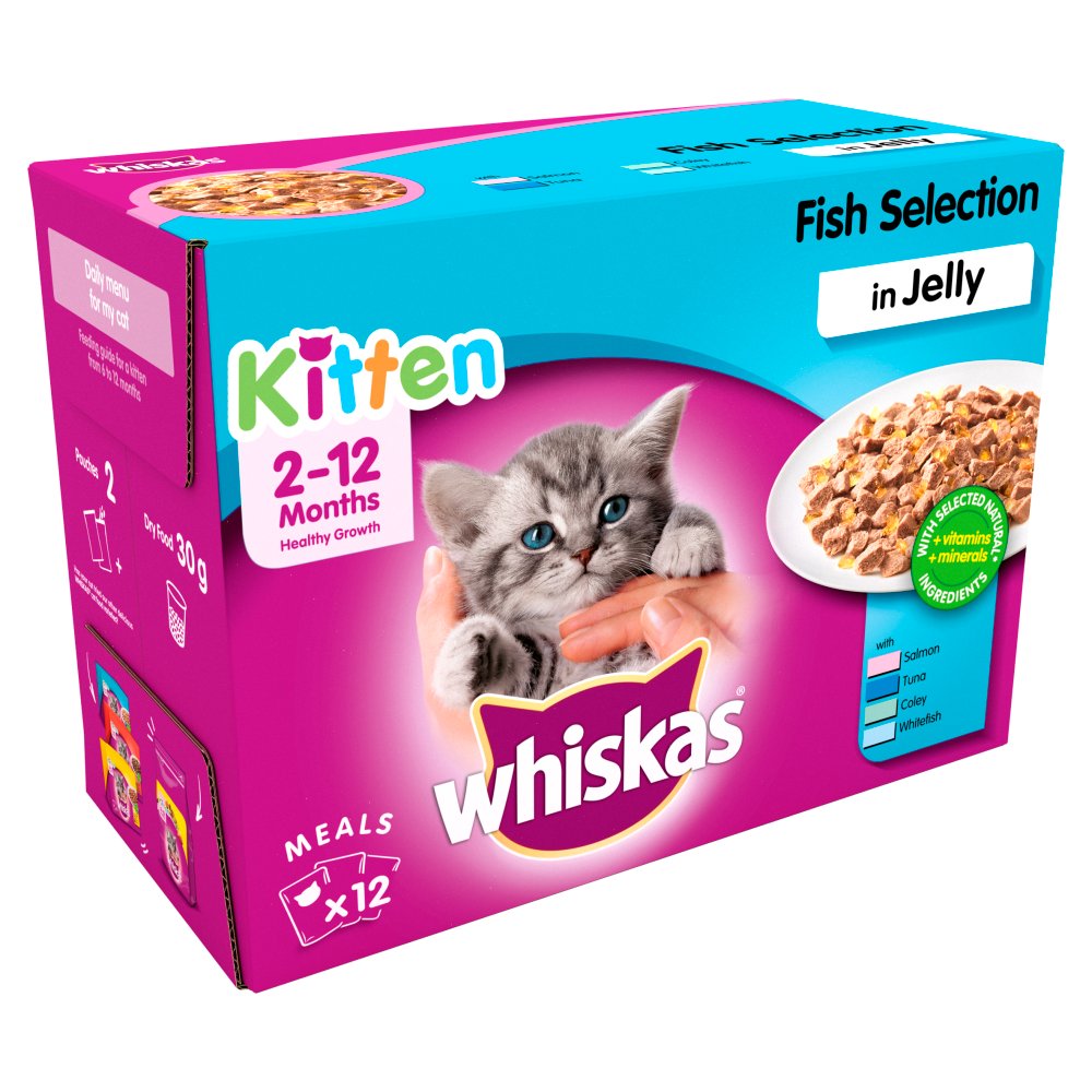 Whiskas Pouch Kitten Fish Selection x12