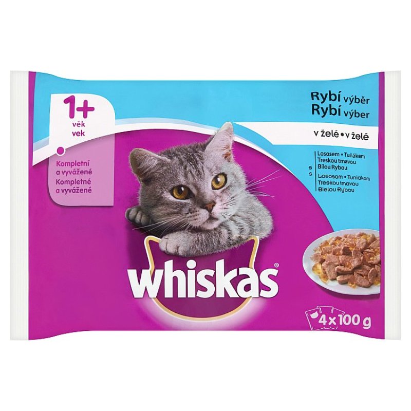 Whiskas Adult Pouch 4 Pack Fish Selection x4