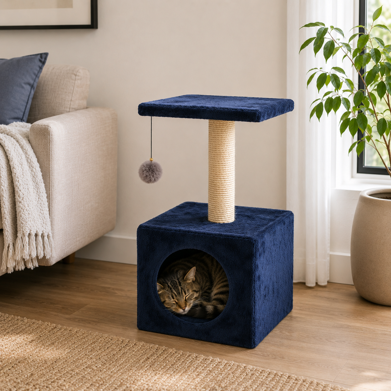 Croci Hamburg Cat Tree – 56cm Compact Play & Sleep Activity Center