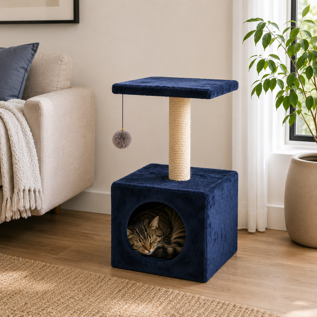 Croci Hamburg Cat Tree – 56cm Compact Play & Sleep Activity Center