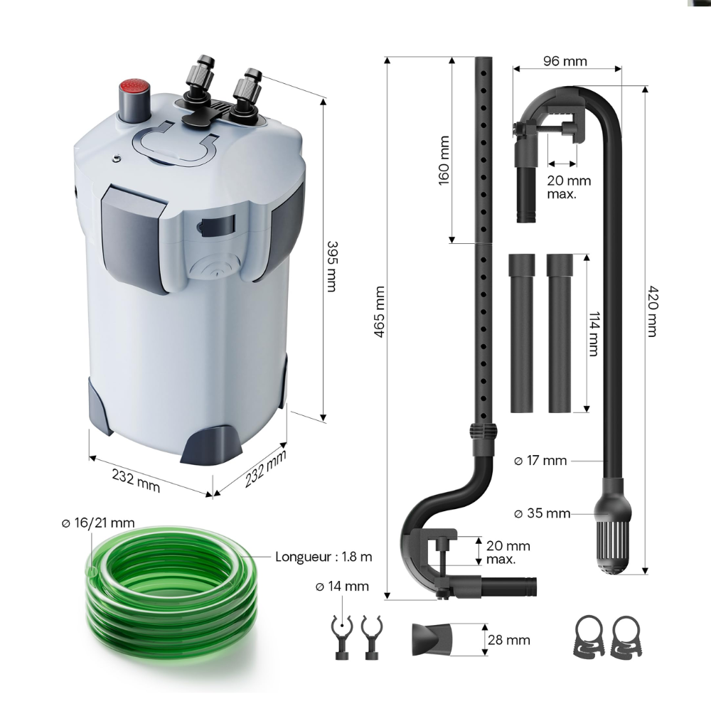 SunSun HW-Series External Canister Filter with UV (HW-402B / HW-403B / HW-404B) – 1000–2000 L/h