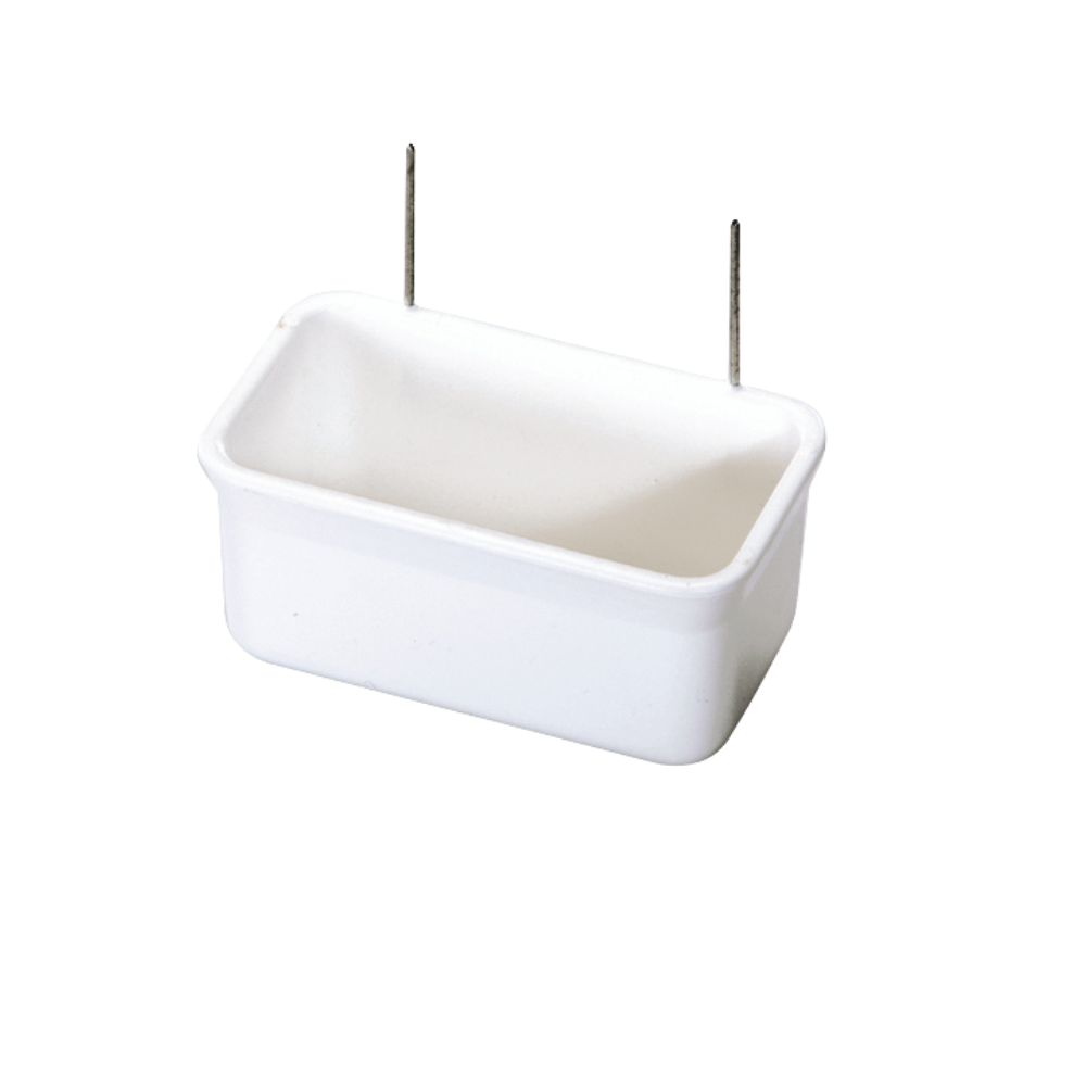 MANGIATOIA BIANCA WIRE 9 X 5 X 4.4H – White Wire Feeder | Cage-Mounted Feeder for Small Animals