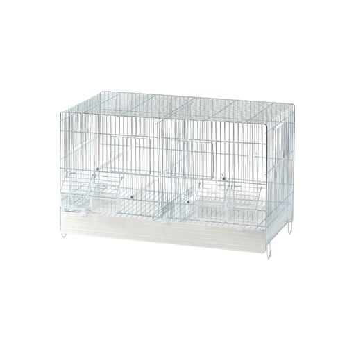 COVA 55 ZINCATA-FONDO PLASTICA BIANCO – Zinc-Coated Bird Cage | 55 cm with White Plastic Base