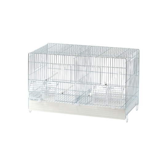 COVA 55 ZINCATA-FONDO PLASTICA BIANCO – Zinc-Coated Bird Cage | 55 cm with White Plastic Base