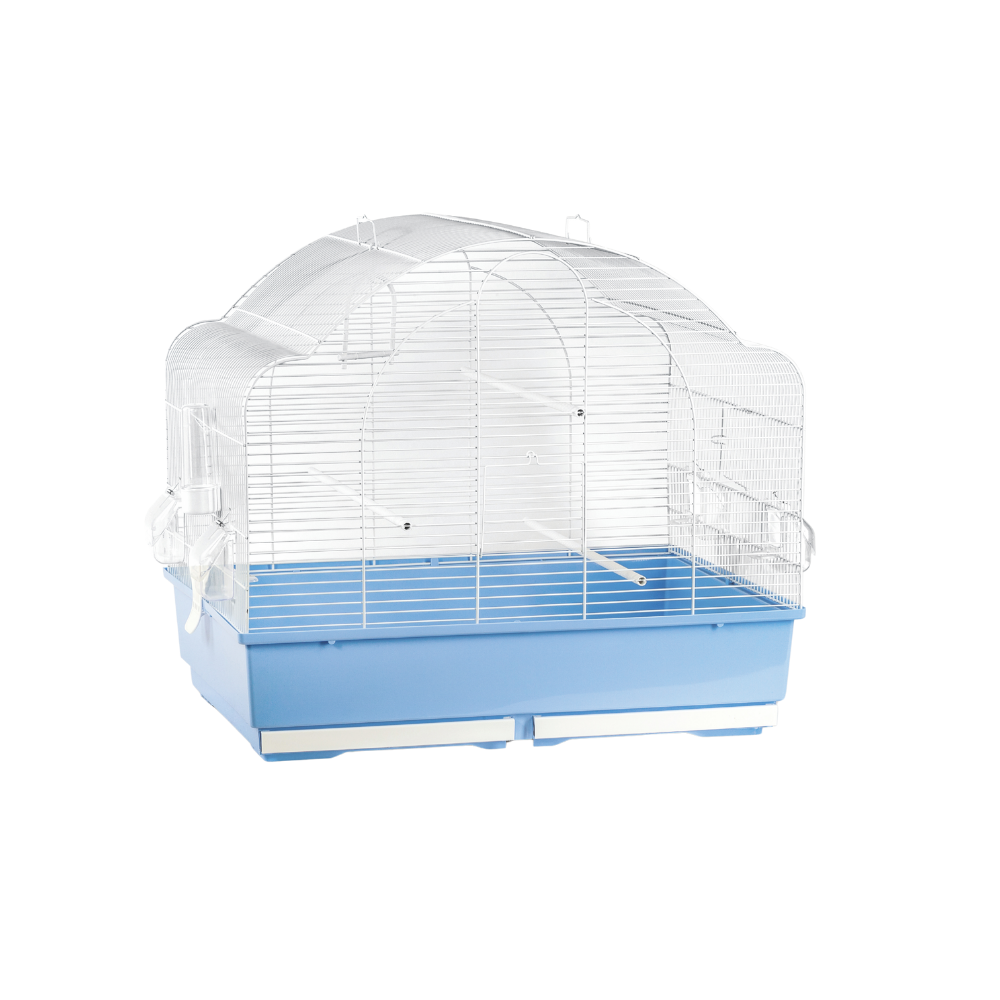 MARY BIANCA-FONDO COLORATO –  Bird Cage | White Cage with Colored Plastic Base