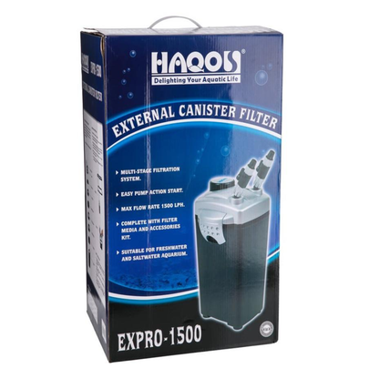 Second Hand Haqos EXPRO-1500 External Canister Filter (1500 L/h) – New O-ring Fitted