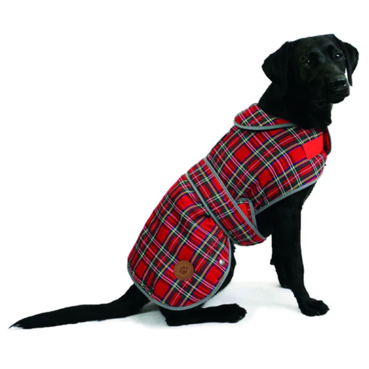 Ancol Muddy Paws Highland Tartan Dog Coat – Red