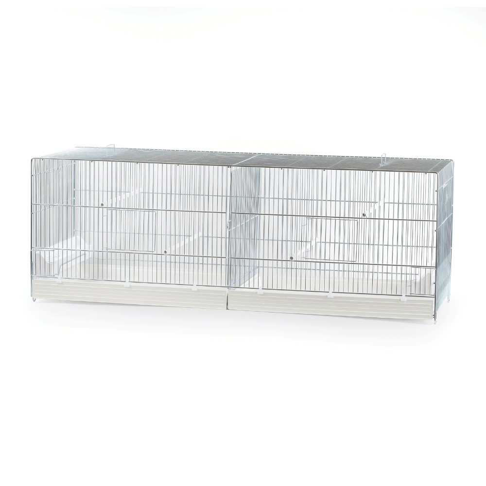 COVA 120 ZINCATA – Large Zinc-Plated Bird Cage with White Base | Spacious 120×40x44 cm Breeding Cage for Canaries, Finches & Parakeets