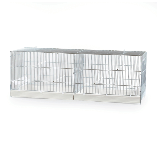COVA 120 ZINCATA – Large Zinc-Plated Bird Cage with White Base | Spacious 120×40x44 cm Breeding Cage for Canaries, Finches & Parakeets