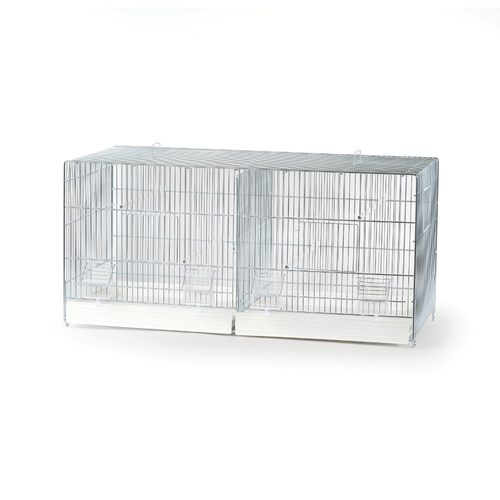 GABBIA 90X40 ZINCATA – Large Zinc-Plated Bird Cage with External Feeders | Spacious Cage for Small Birds and Breeders