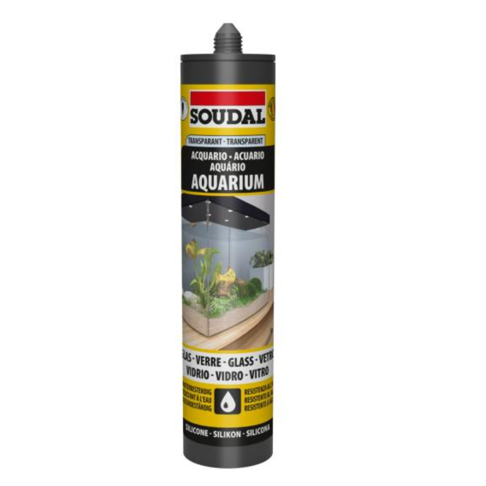 Soudal AQ Aquarium Silicone | 310ml - Black & Clear