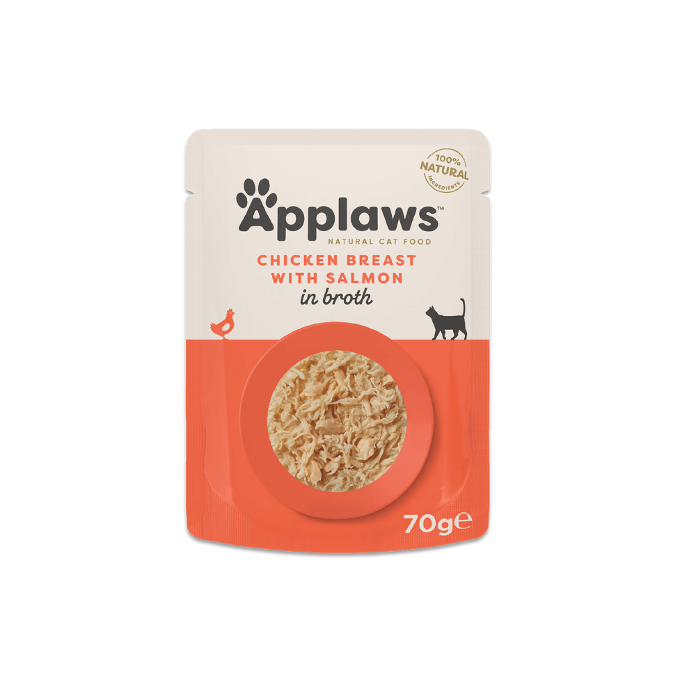 Applaws Chicken Breast in Broth Cat Food Pouch – 70 g (Various Flavours)