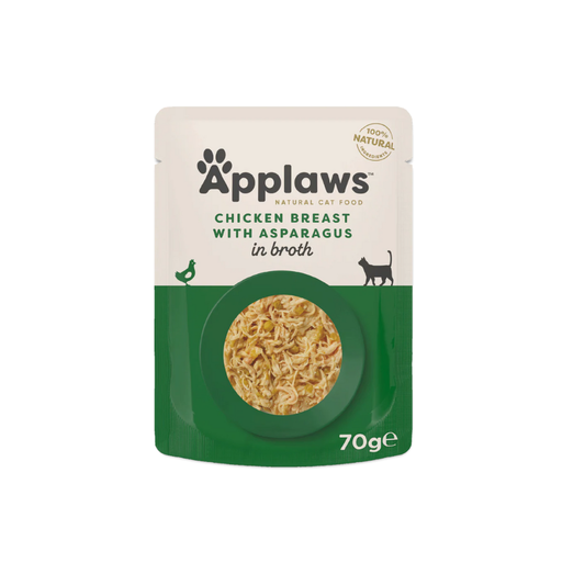 Applaws Chicken Breast in Broth Cat Food Pouch – 70 g (Various Flavours)
