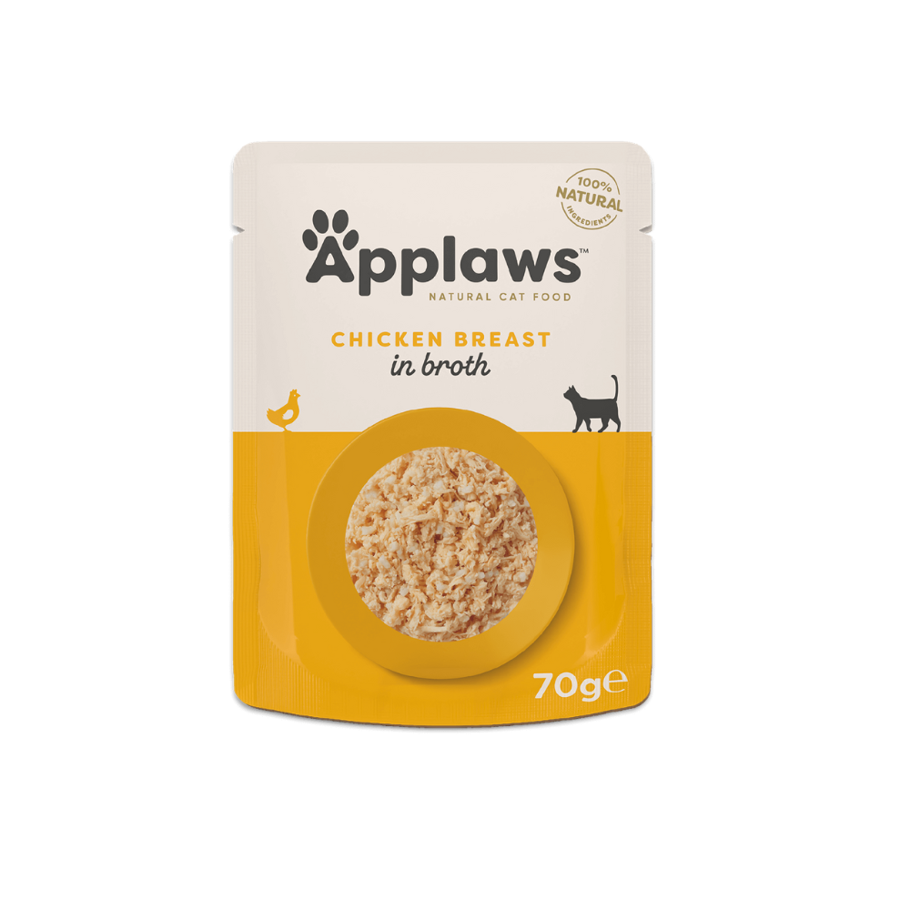 Applaws Chicken Breast in Broth Cat Food Pouch – 70 g (Various Flavours)