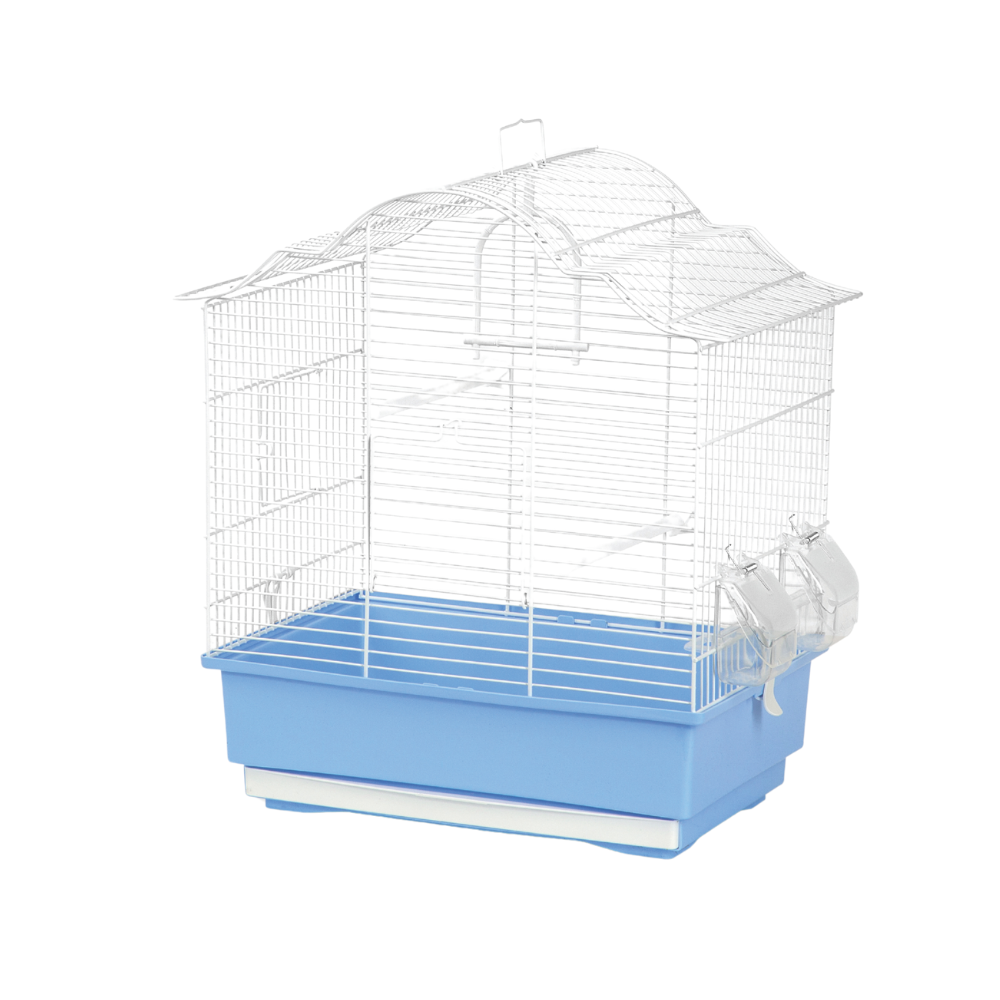 Margherita Bianca Bird Cage – White with Coloured Base 46×28×49 cm
