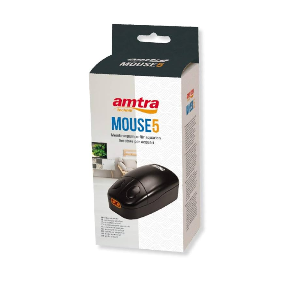 Amtra Mouse Air Pump – Compact Aquarium Aerator (78-240 L/h Output)