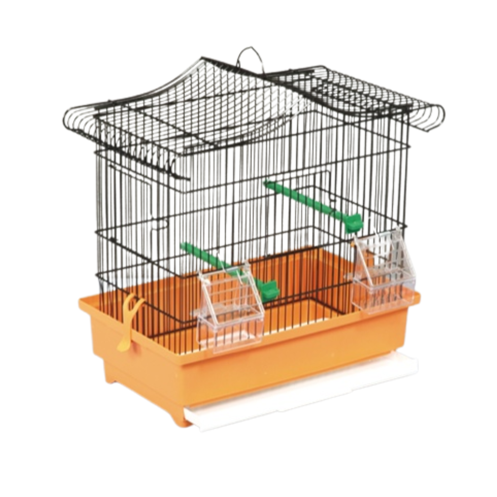 Domus Molinari Carina Nera Bird Cage – 40×24×41 cm with Coloured Plastic Base