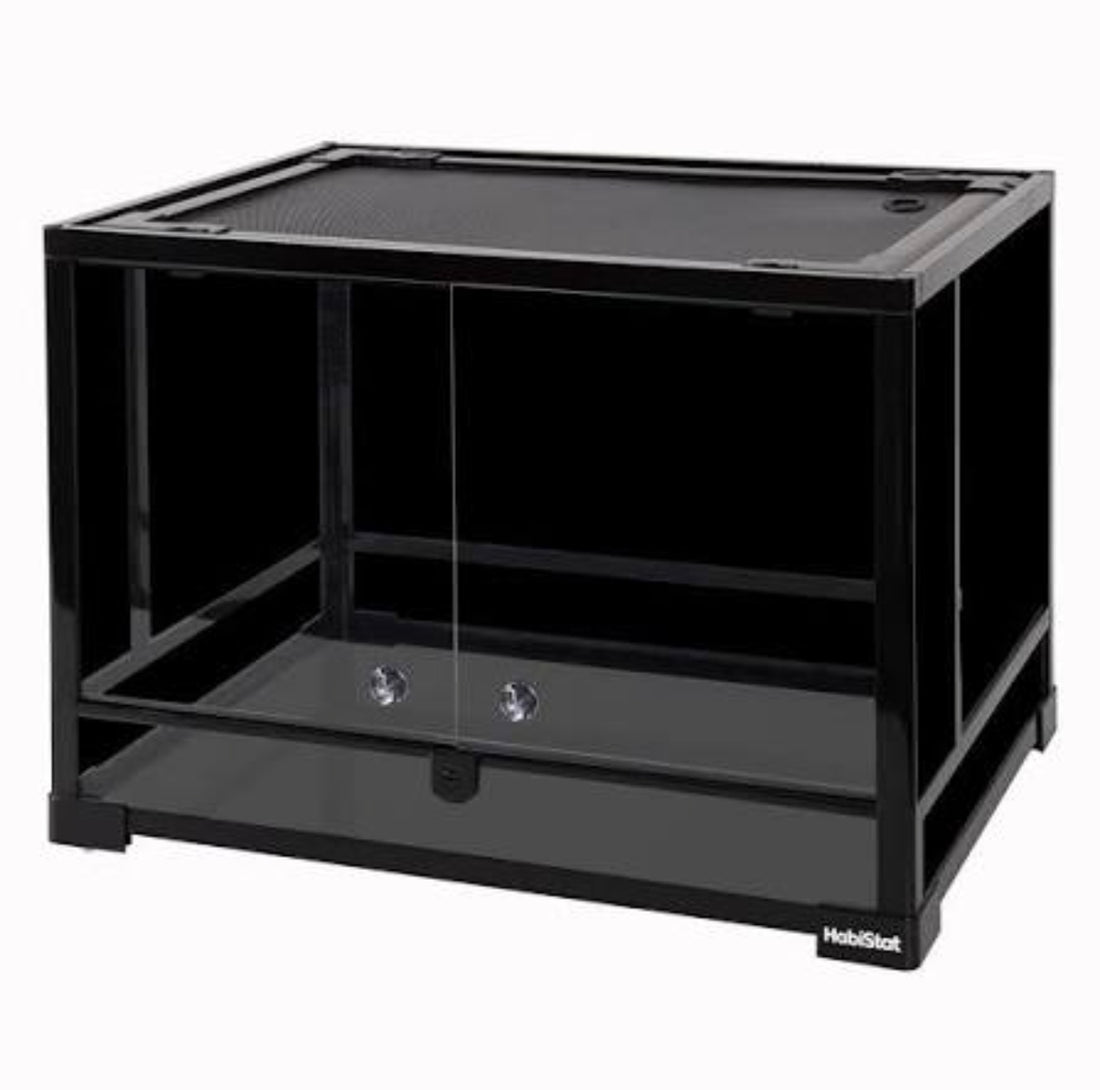 Black vivarium on a white background