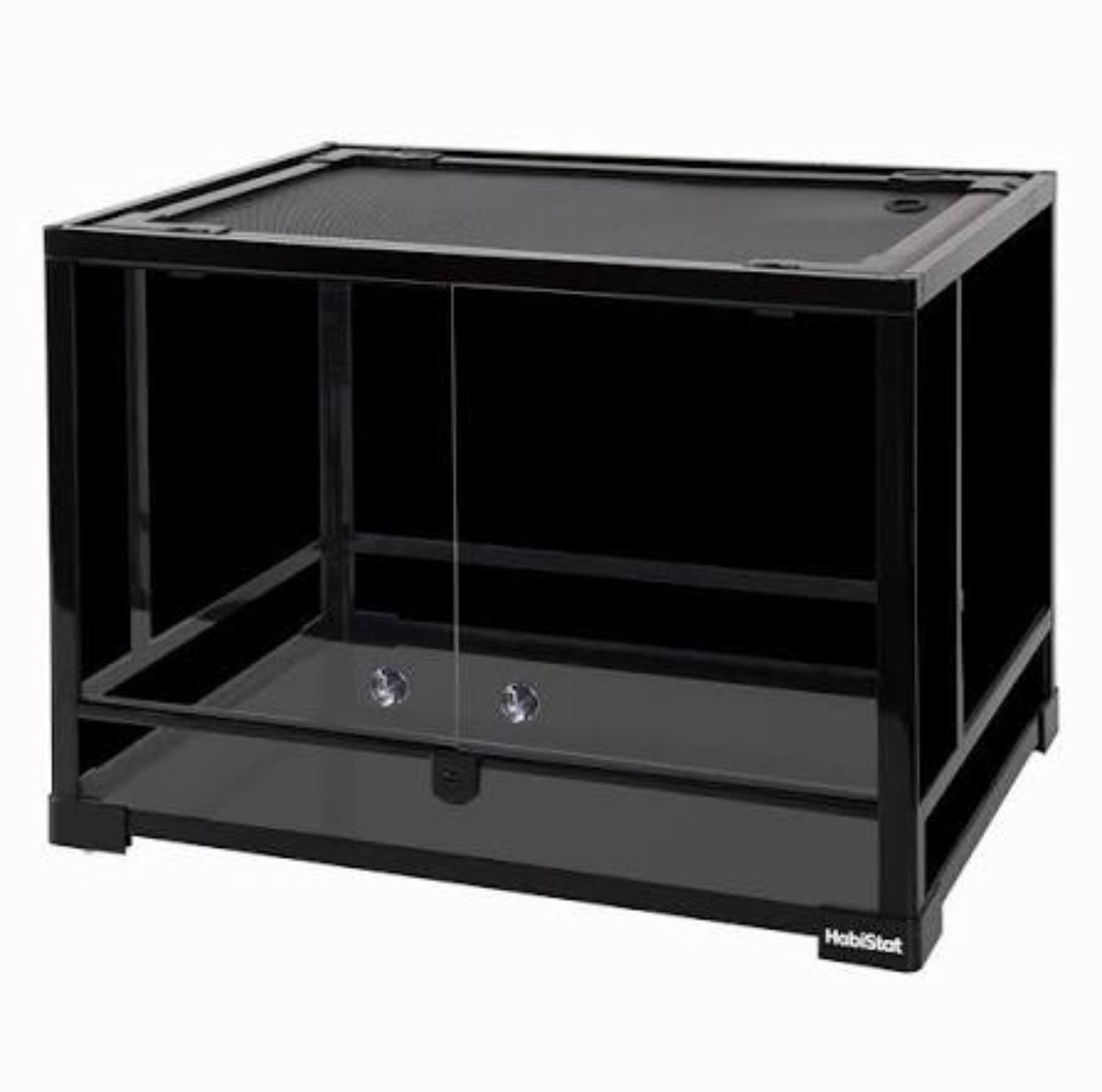 Black vivarium on a white background