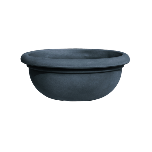 Dark gray bowl on a white background