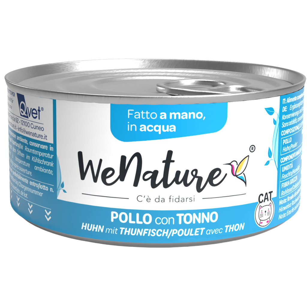 WeNature Adult Cat Natural Wet Food in Water – 85g Can