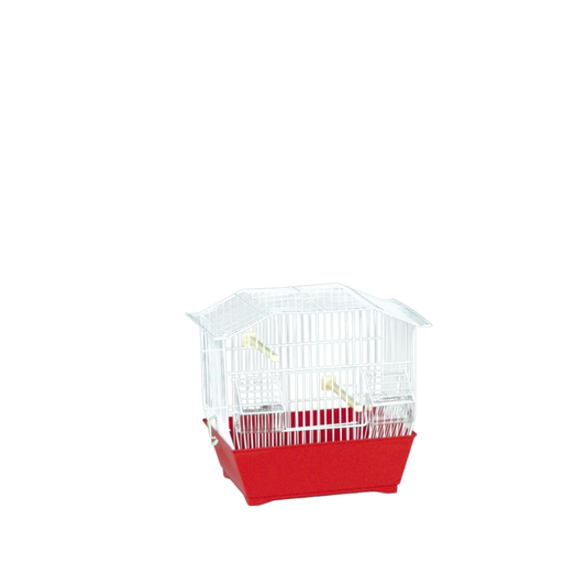 JOLLY CASETTA BIANCA – White Bird Cage with Coloured Base | Stylish &amp; Comfortable Home for Small Birds